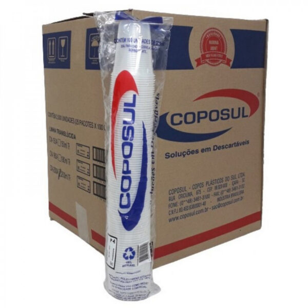 Copo de 180ml Branco ABNT2012 Coposul com 100 unidades